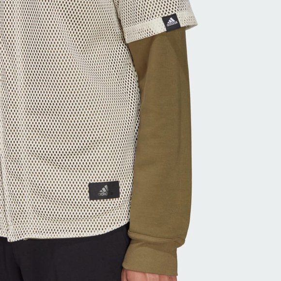 Adidas Sportswear Baseball Mens Reversible Track Top Olive Green GT3740 NEW Sz L - Picture 6 of 8